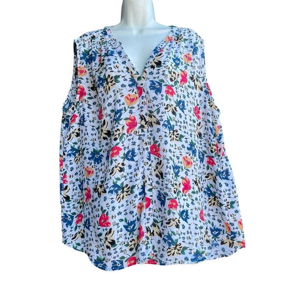 Chelsea & Theodore Floral Sleeveless Tunic Top Size XXL Multicolor V-neck - Picture 1 of 3